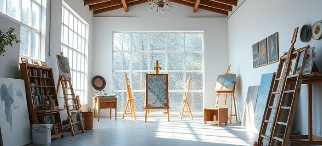 restorative trtp recovery, pensive, painting, photorealistic, an art studio flooded with natural light, highly detailed, soft brush strokes, smooth transition, deep blues, midday lighting, shot with a 105mm lens.